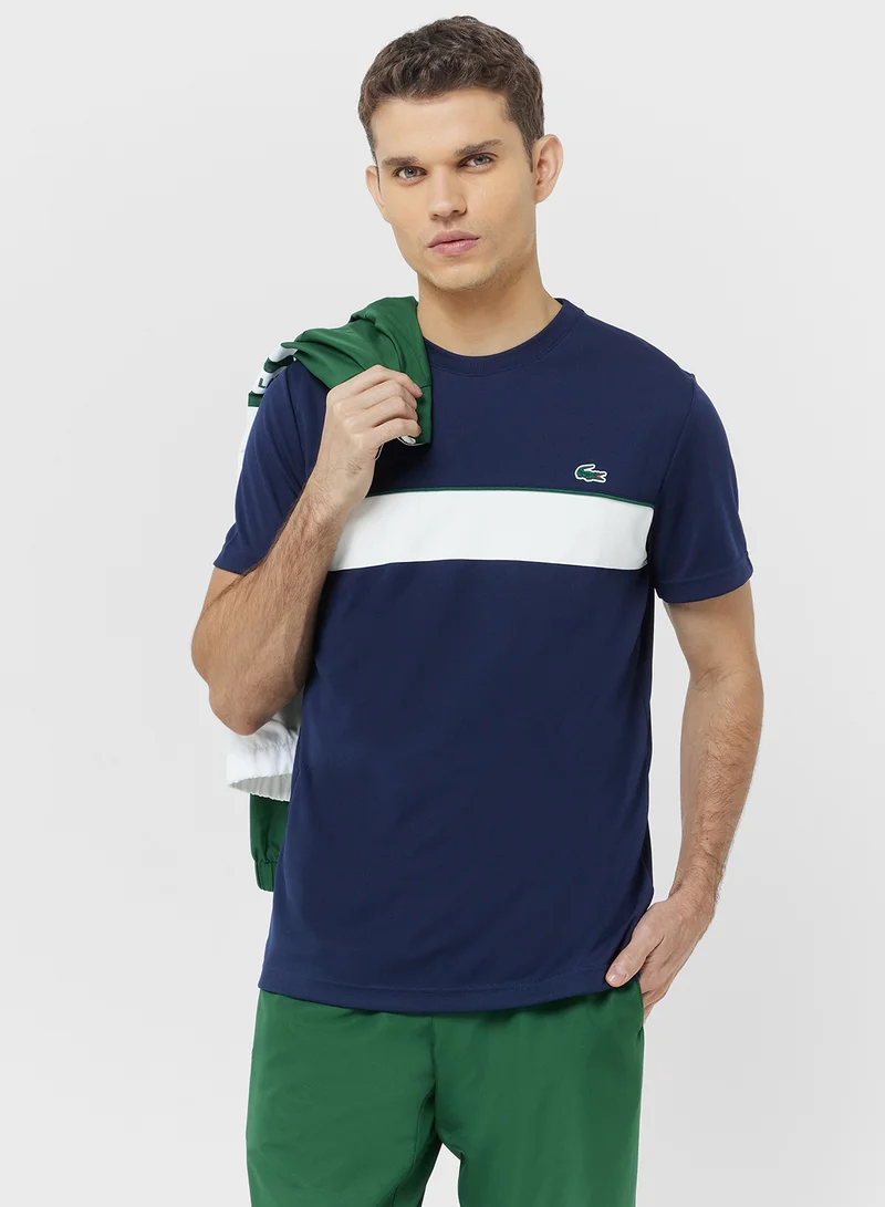 لاكوست Ultra Dry Printed Crew Neck T-Shirt