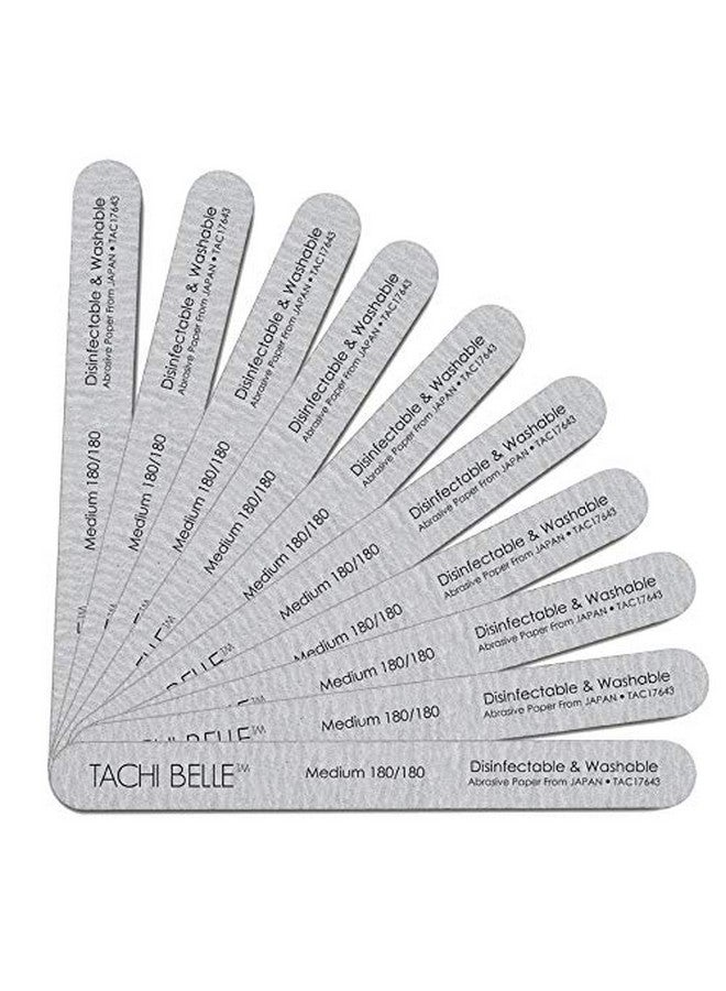 Tachibelle Tachibelle 10 Pcs Premium JAPAN Abrasive 180/180 Fine Disinfectable Washable Zebra Perfect Files for Natural Nails  - Image 1