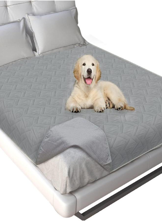 Moonsea Waterproof Blanket Dog Bed Cover with Non-Skid Bottom, Couch Cover for Dogs, Mattress Protector Furniture Protector, Bed Couch Sofa(52" X 82") Grey  - Image 2