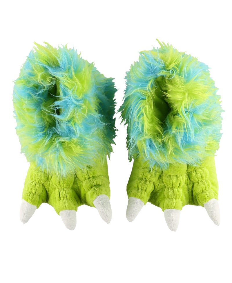 Lazy One Animal Paw Slippers for Kids and Adults, Fun Costume for Kids, Cozy Furry Slippers (Monster Green, X-Small) - Image 4