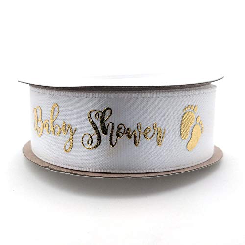 OLILLY Ribbon White and Gold for Baby Shower White and Gold - Image 2