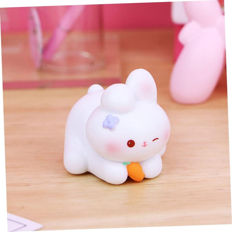 klarako 4pcs Landscape Ornaments Mini The Rabbit Figurines of Ornament Chinese Animal Cuakes Statue Decorations Garden Year Figures Easter Lucky Zodiac Cute Lovely Decoration Dashboard - Image 5