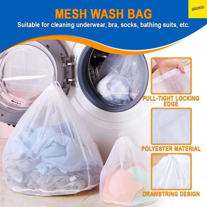 karomouj Karomouj Kma657 Cloth Washing Bag Washing Laundry Bag Innerwear Travel Organizer Socks Wash Bag With Node For BraShirtsClothesDress Multicolor Pack Of 1 Nylon  - Image 3