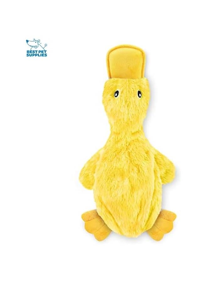 Crinkle Dog Toy for Small, Medium, and Large Breeds, Cute No Stuffing Duck with Soft Squeaker, Fun for Indoor Puppies and Senior Pups, Plush No Mess Chew and Play - Yellow - Image 2