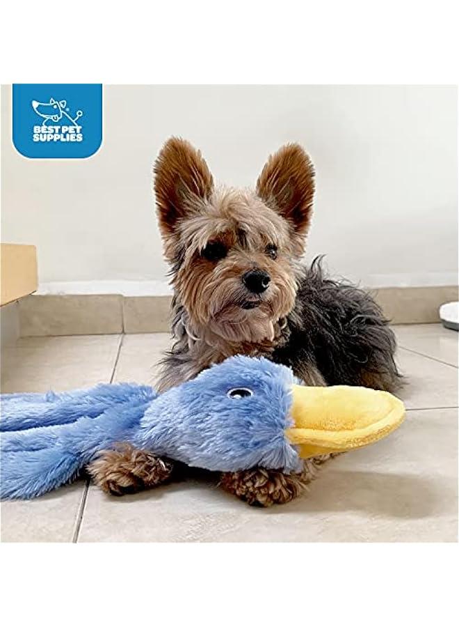 Crinkle Dog Toy for Small, Medium, and Large Breeds, Cute No Stuffing Duck with Soft Squeaker, Fun for Indoor Puppies and Senior Pups, Plush No Mess Chew and Play - Yellow - Image 5