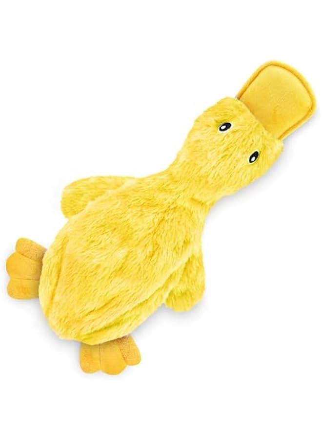 Crinkle Dog Toy for Small, Medium, and Large Breeds, Cute No Stuffing Duck with Soft Squeaker, Fun for Indoor Puppies and Senior Pups, Plush No Mess Chew and Play - Yellow - Image 1
