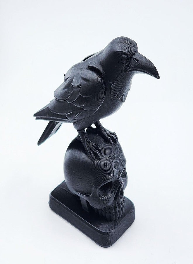 CUBIX3D Raven on Skull Figurine | Gothic Showpiece for Home & Office Décor | Dark Aesthetic Sculpture & Halloween Decoration – 12.5 cm - Image 1