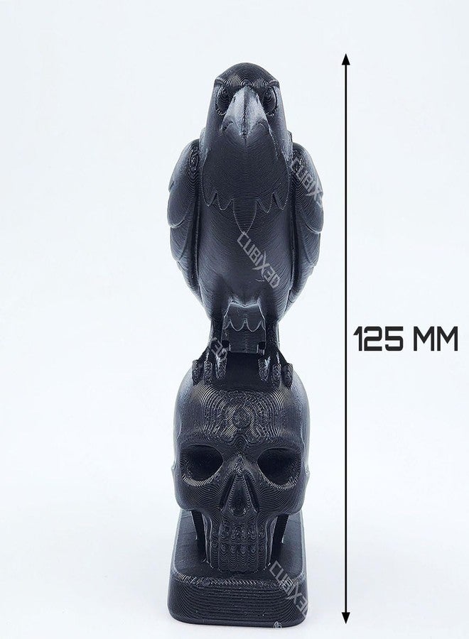 CUBIX3D Raven on Skull Figurine | Gothic Showpiece for Home & Office Décor | Dark Aesthetic Sculpture & Halloween Decoration – 12.5 cm - Image 4