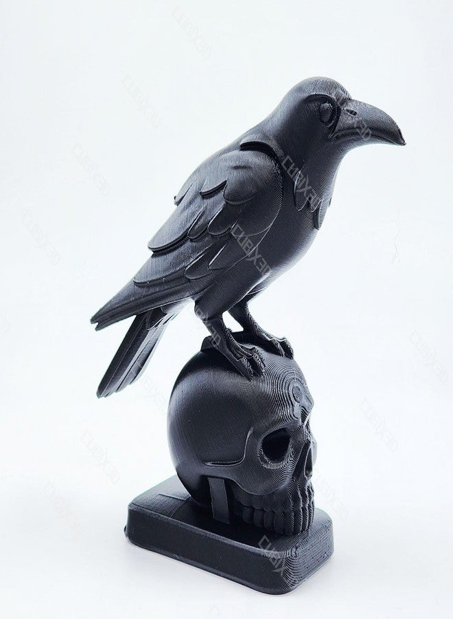 CUBIX3D Raven on Skull Figurine | Gothic Showpiece for Home & Office Décor | Dark Aesthetic Sculpture & Halloween Decoration – 12.5 cm - Image 5