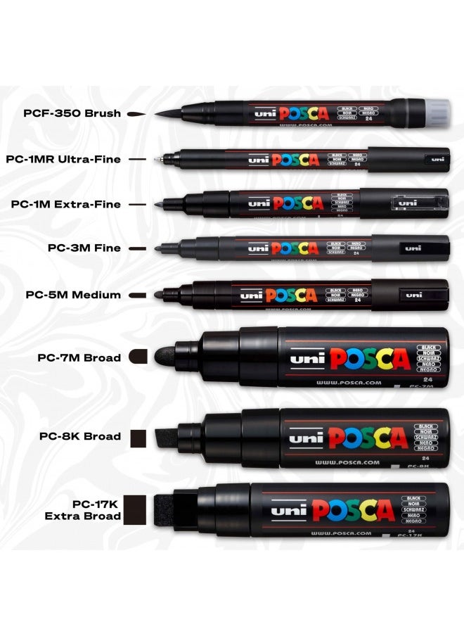 Generic - 15 Posca Paint Markers, 5M Medium Posca Markers With Reversible Tips, Posca Marker Set Of Acrylic Paint Pens | Posca Pens For Art Supplies, Fabric Paint, Fabric Markers, Paint Pen, Art Markers - Image 1