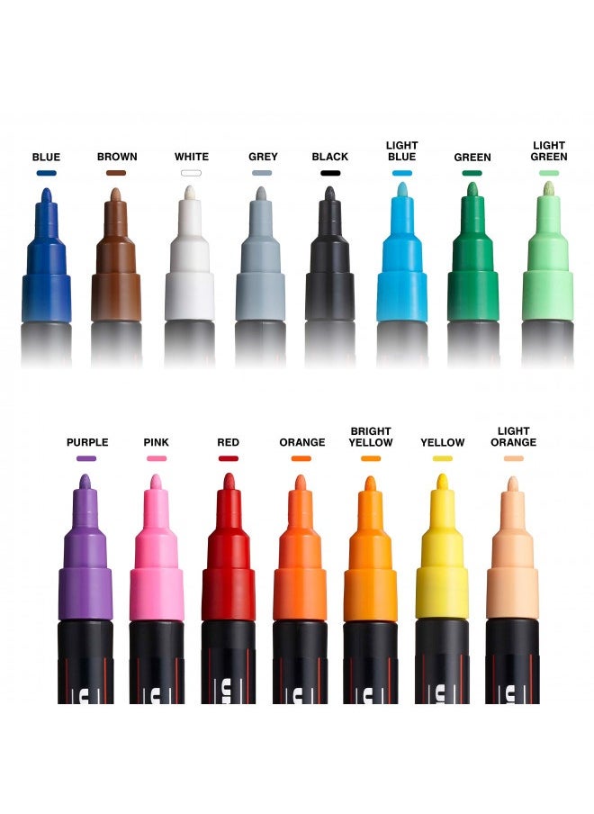 Generic - 15 Posca Paint Markers, 5M Medium Posca Markers With Reversible Tips, Posca Marker Set Of Acrylic Paint Pens | Posca Pens For Art Supplies, Fabric Paint, Fabric Markers, Paint Pen, Art Markers - Image 1