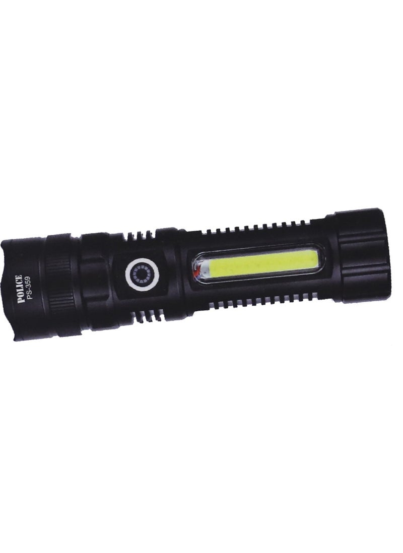POLICE PS-359 Rechargeable Flashlight with Zoom, Magnet and Side Lighting  - Image 2