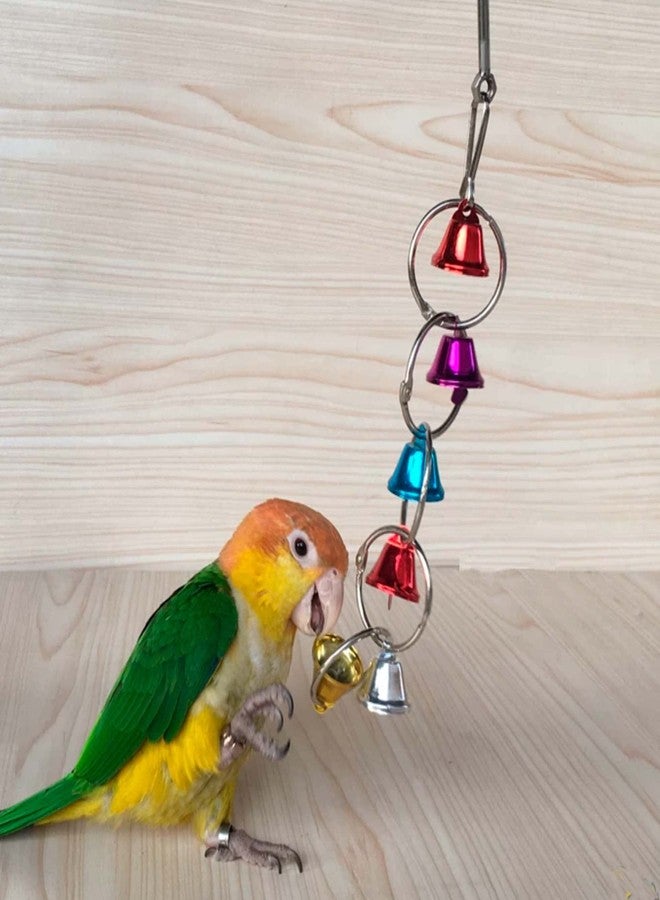 Fejapa 3 Pack Bird Bells Toy Chewing Hanging Ring Toy Cage Bite for Pet Budgie Parakeet Cockatiel Conure Macaw African Grey Eclectus Cockatoo Finches Lovebird Quaker Parrot Finch Canary - Image 5