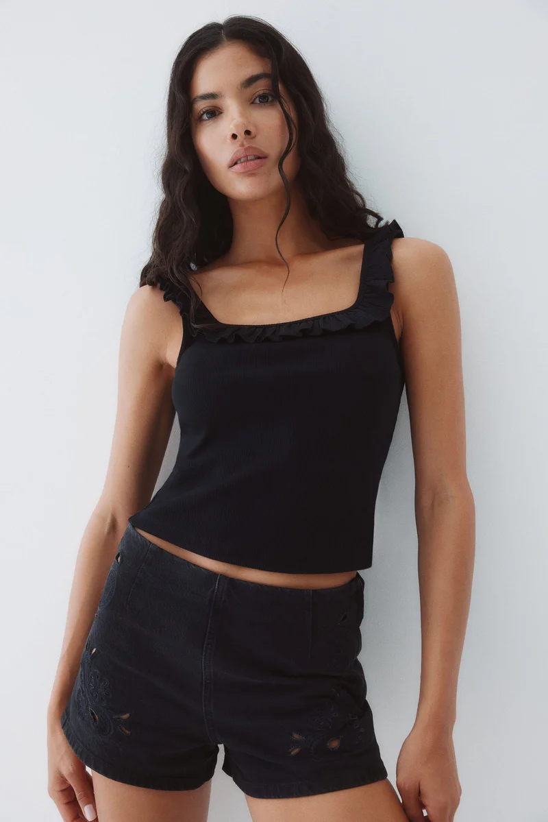H&M Frill-trimmed vest top