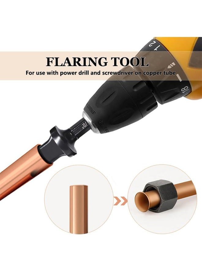 HYMNORQ HVAC Copper Tube Flaring Tool 5PC Drill Bit Set, Copper Pipe Expander Bit for Air Conditioner Repairing, Include 3/4 5/8 1/2 3/8 and 1/4, Hex Shank for Impact Drill and Power Drill - Image 3