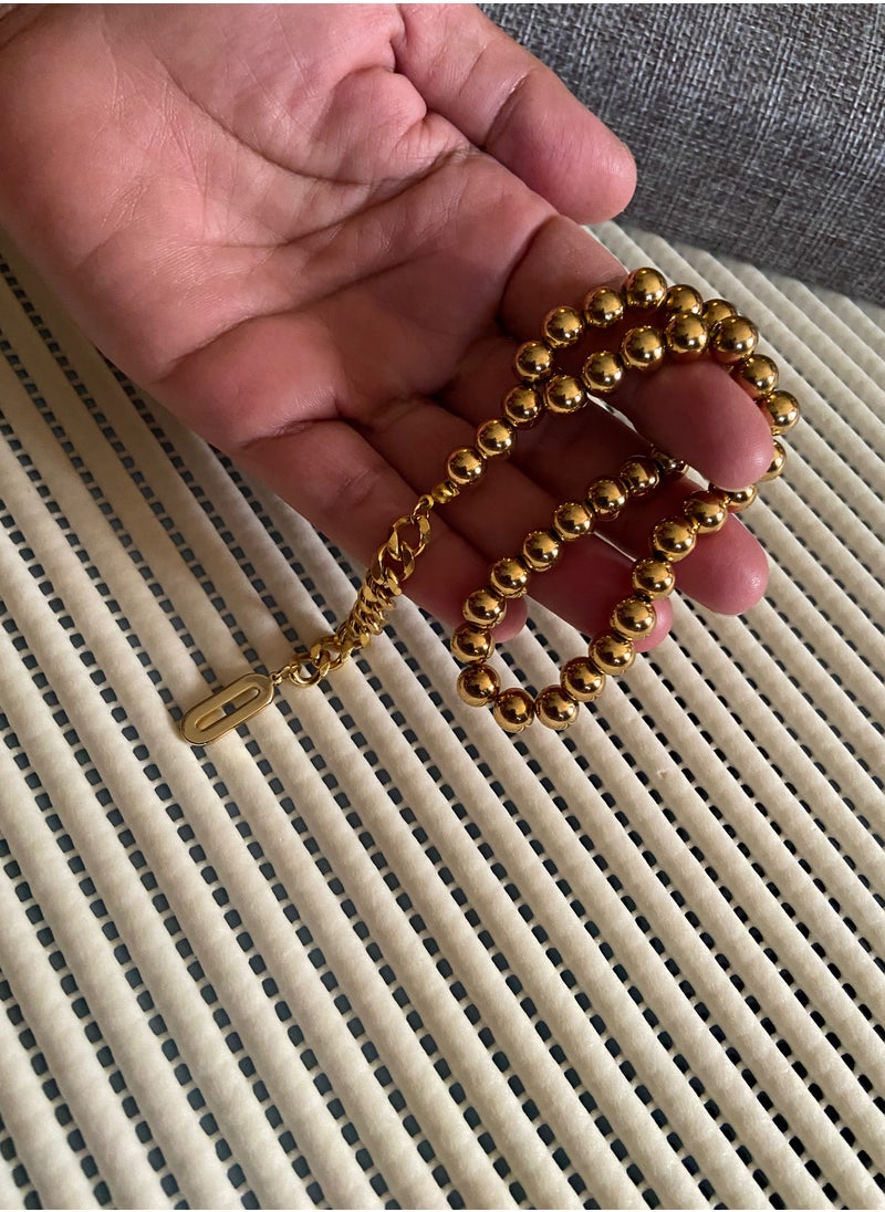 JewelryJo - High Quality Stainless Steel Prayer Beads For Men 35 Beads Size 8mm - Image 1