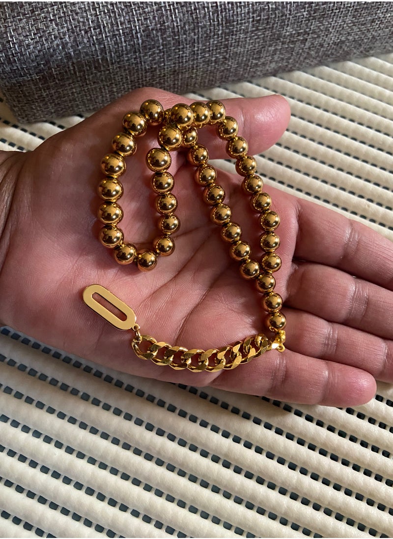 JewelryJo - High Quality Stainless Steel Prayer Beads For Men 35 Beads Size 8mm - Image 1
