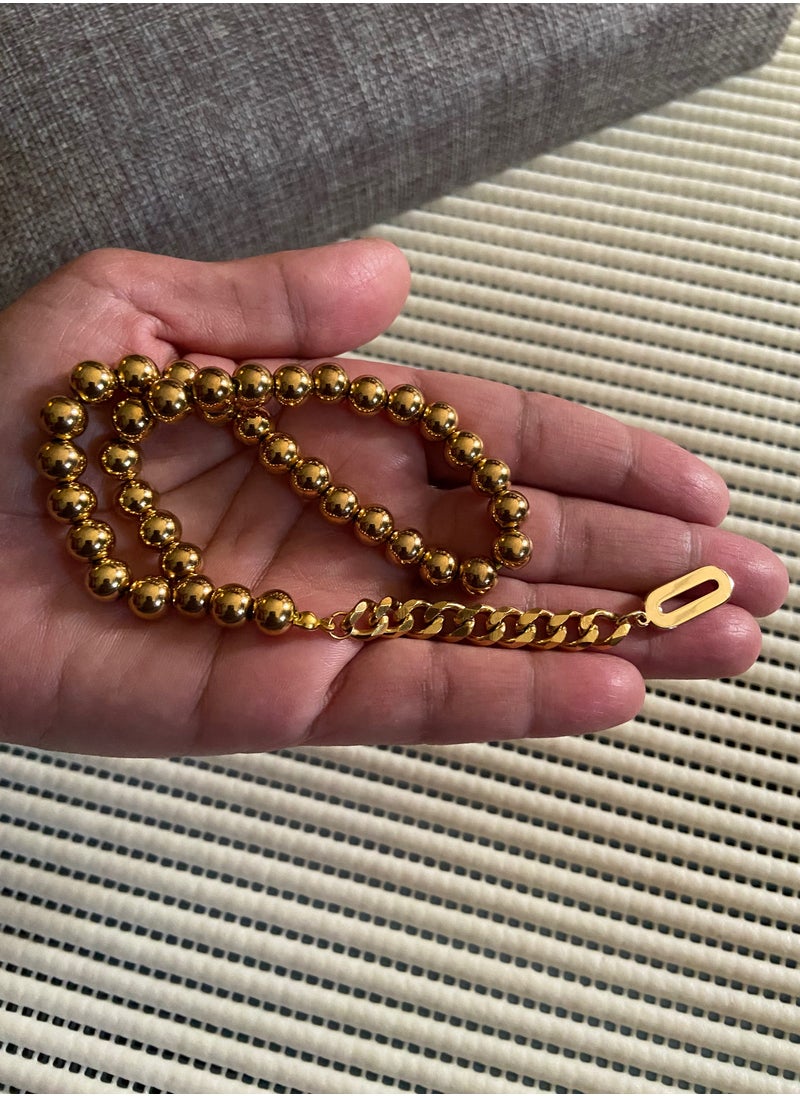 JewelryJo - High Quality Stainless Steel Prayer Beads For Men 35 Beads Size 8mm - Image 1