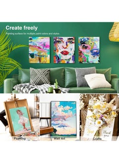 فينيكس لوحات قماشية للرسم مقاس 8 × 10 بوصة 12 حزمة قيمة 8 أوقية ثلاثية معدة 100% من القطن خالية من الأحماض لوحات قماشية بيضاء فارغة للدهانات الزيتية الأكريليك  - Image 5