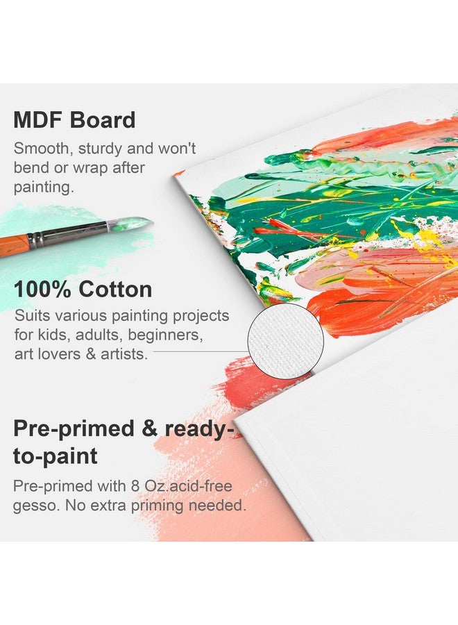 Phoenix Painting Canvas Panels 8X10 Inch 12 Value Pack 8 Oz Triple Primed 100% Cotton Acid Free Canvas Boards For Painting White Blank Flat Canvas Boards For Acrylic Oil Paints - Image 3