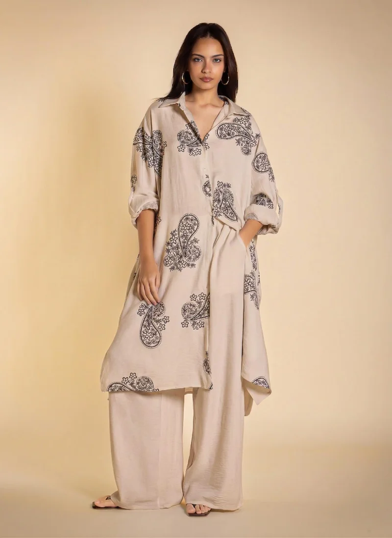 SHAPES PRINTED LONG SHIRT SET