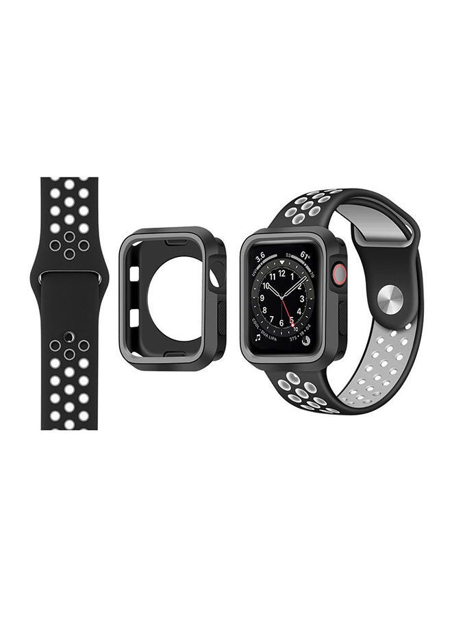 NIBEMINENT Tough Case Replacement Band For Apple Watch Series 6/SE/5/4 Black Cool Grey