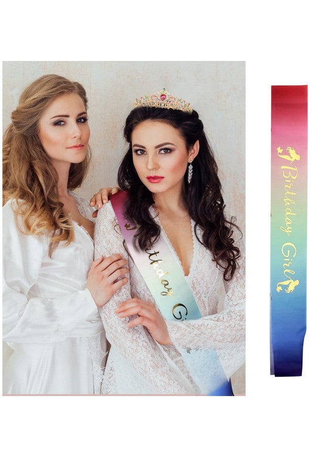 Velscrun Birthday Girl Crown, Birthday Sash For Girls, Tiaras For Girls, Princess Crown Tiara For Girls, Metal, Happy Birthday Accessories Tiara Headband For Girls, Party Favors - Image 2