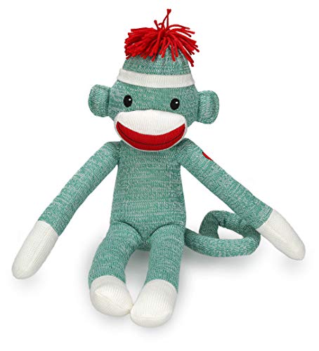 Plushland Adorable Green Sock Monkey The Original Traditional Hand Knitted Stuffed Animal Toy Giftfor Kids Babies Teens Girls Boys Baby Doll Present Puppet 20 - Image 5