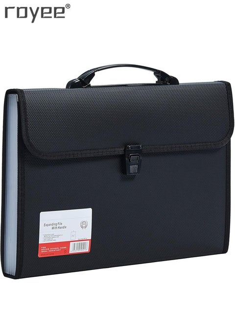 A4 Accordion File Folder Organizer 13 Pocket Expanding Briefcase File Case with Durable Handle Buckle Closure for School Home Business