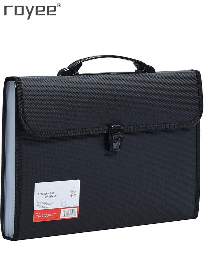 A4 Accordion File Folder Organizer 13 Pocket Expanding Briefcase File Case with Durable Handle Buckle Closure for School Home Business
