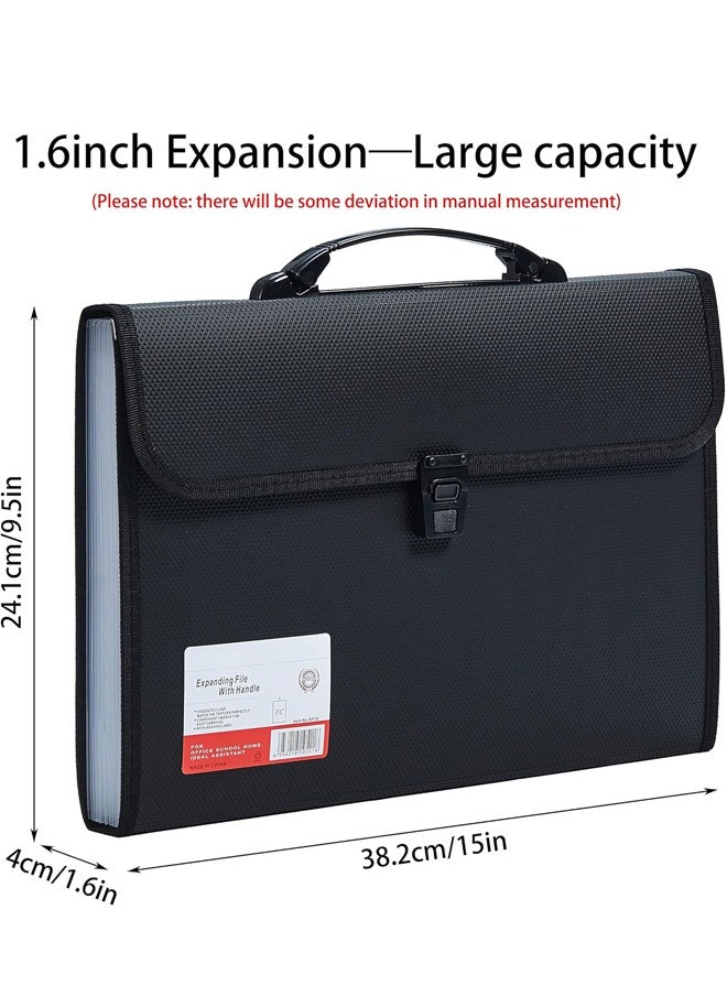 A4 Accordion File Folder Organizer 13 Pocket Expanding Briefcase File Case with Durable Handle Buckle Closure for School Home Business
