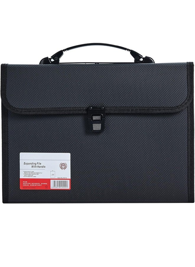 A4 Accordion File Folder Organizer 13 Pocket Expanding Briefcase File Case with Durable Handle Buckle Closure for School Home Business