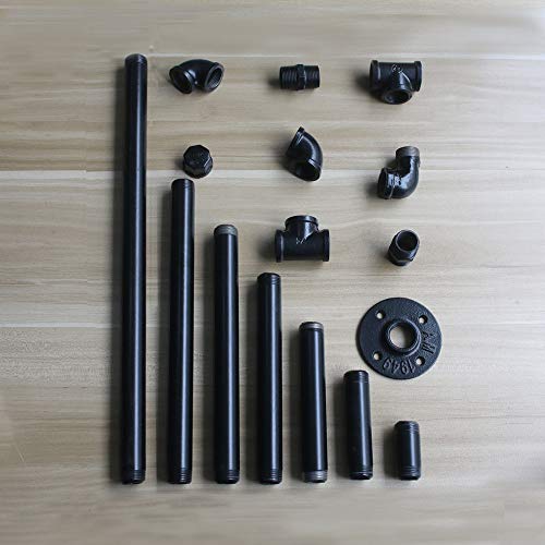 GeilSpace 6 Pack 3/4" × 6" Pre-Cut Black Metal Pipe, Industrial Steel Fits Standard Three Quarters Inch Black Threaded Pipes and Fittings - Vintage DIY Industrial Shelving (3/4" × 6") - Image 5
