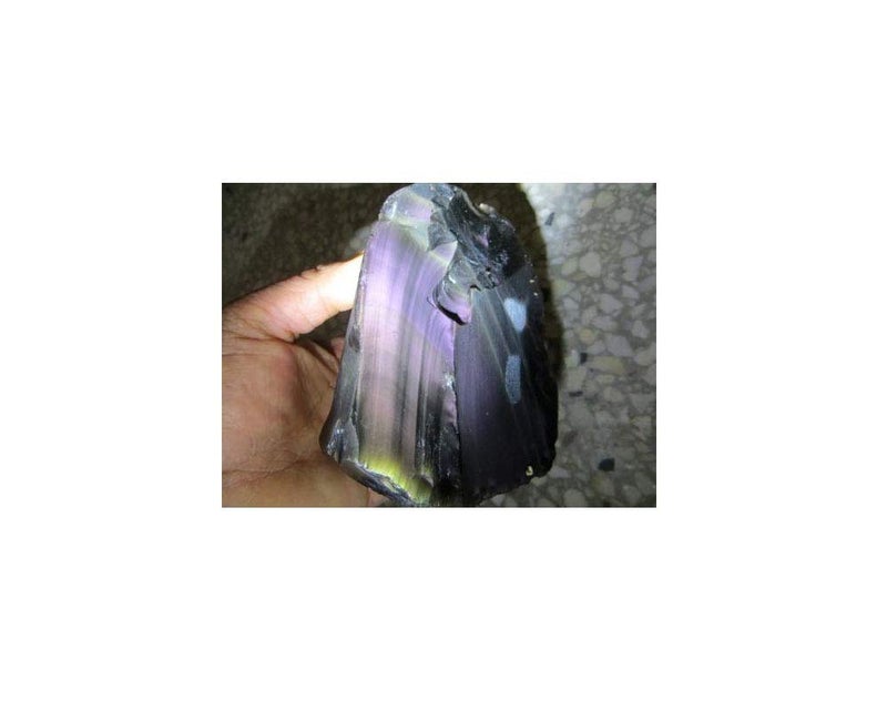 StoneStory Natural Obsidian Raw Gemstones Rocks Stones One Piece for Home Office Decoration Tumbling Polishing Crystal Healing Rainbow Eye Obsidian 800g 1 or 2 Pieces