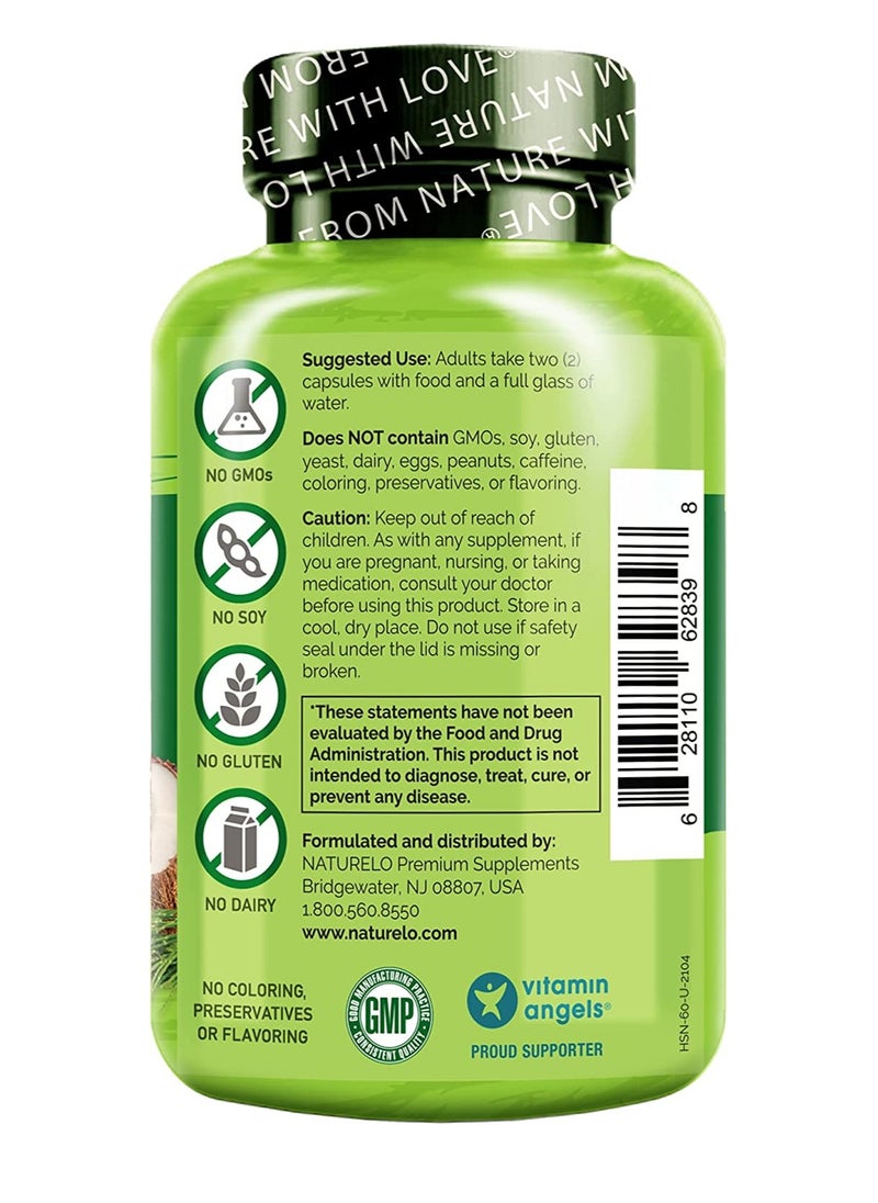 NATURELO - Hair, Skin And Nails With Biotin, Collagen Dietary Supplement Helps To Nourish Healthy Hair Skin And Strong Nails - 60 Capsules - Image 1