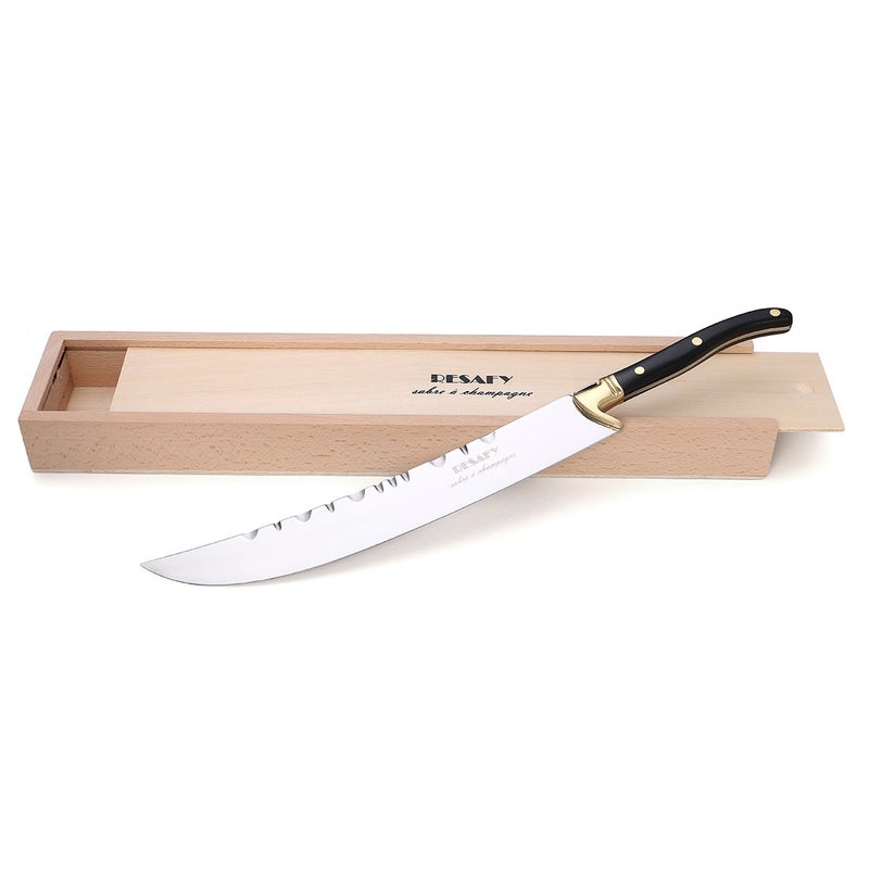 Resafy Champagne Saber Sparkling Wine Opener Champagne Knife Champagne Sword Champagne Opener With Wooden Gift Case - Image 1