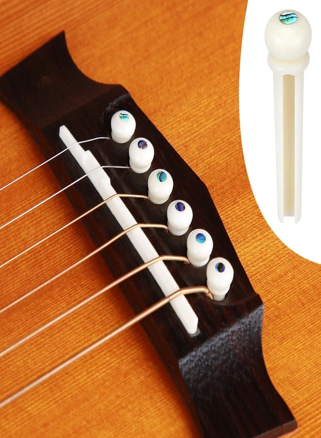 Blisstime 6 String Acoustic Guitar Bone Bridge Saddle and Nut and 6pcs Guitar Bone Bridge Pins Made of Real Bone - Image 5