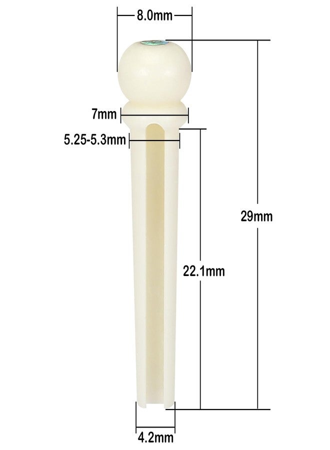 Blisstime 6 String Acoustic Guitar Bone Bridge Saddle and Nut and 6pcs Guitar Bone Bridge Pins Made of Real Bone - Image 3