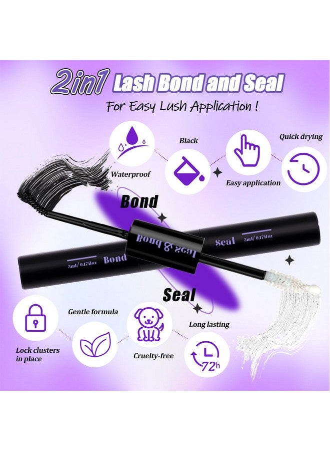 DNSGOOR Diy Lash Extension Kit 774 Pcs D Curl Individual Lash Clusters Eyelashes Extension Set With Mirror Lash Storage Box Lash Bond&Seal Glue Remover Tweezers Lash Brush Applicator - Image 3