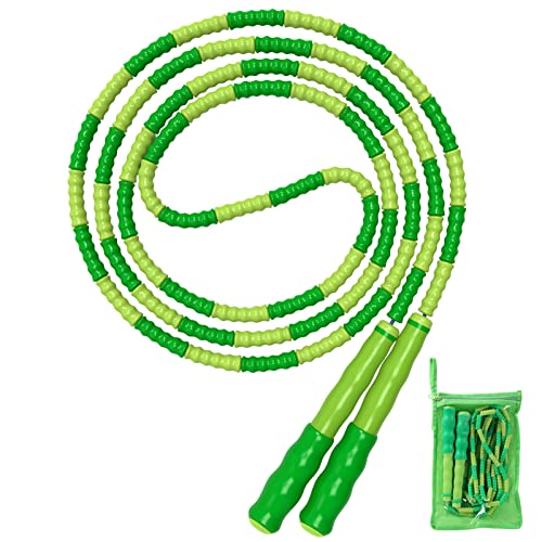 Leeboom Jump Rope, Adjustable Length Tangle-Free Segmented Soft Beaded Skipping Rope, Fitness Jump Rope for Kids, Man, and Women Weight Loss 9.2 Feet - Image 1