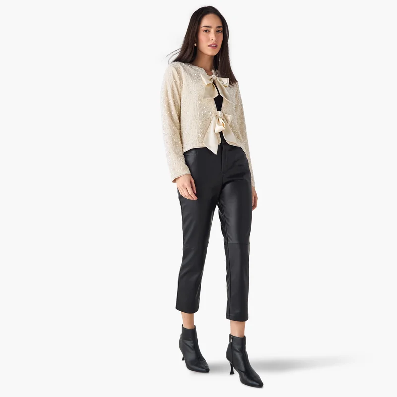 تواكستريمز Sequin Jacket With Bow