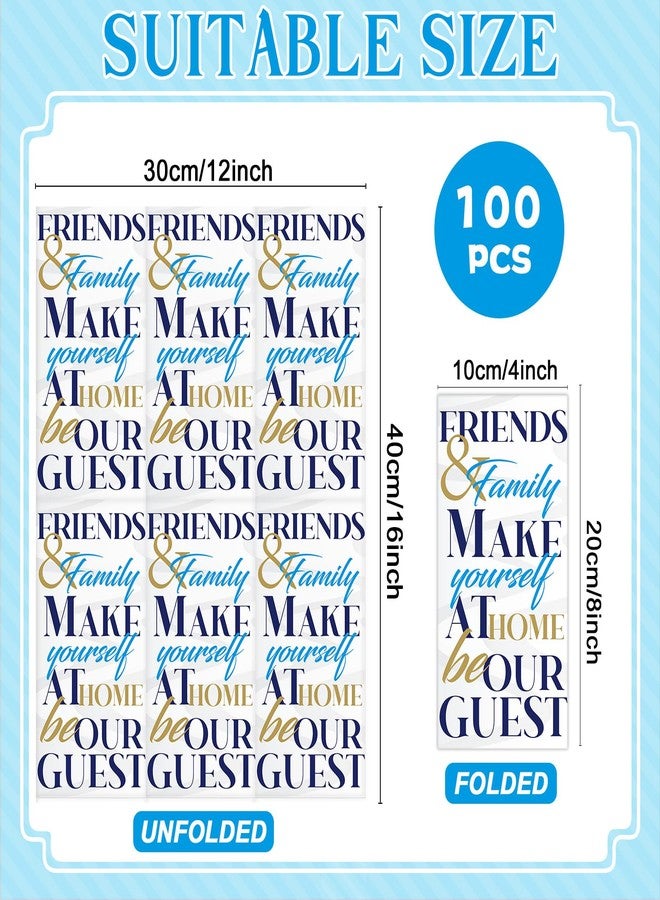 Naozinebi 100 Pack Friends & Family Guest Towels Disposable 2-ply Hand Towels Dinners Hand Napkins Soft Paper Napkins Absorbent Party Towels for Home Kitchen Bathroom Wedding Shower Parties Supplies 8" x 4" - Image 2