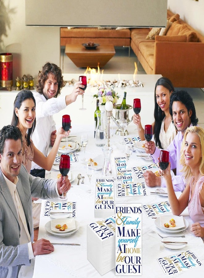 Naozinebi 100 Pack Friends & Family Guest Towels Disposable 2-ply Hand Towels Dinners Hand Napkins Soft Paper Napkins Absorbent Party Towels for Home Kitchen Bathroom Wedding Shower Parties Supplies 8" x 4" - Image 5