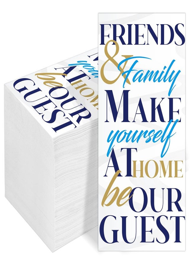 Naozinebi 100 Pack Friends & Family Guest Towels Disposable 2-ply Hand Towels Dinners Hand Napkins Soft Paper Napkins Absorbent Party Towels for Home Kitchen Bathroom Wedding Shower Parties Supplies 8" x 4" - Image 1