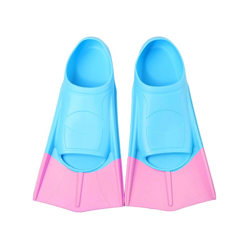 دولفين زعانف قصيرة للتدريب على السباحة من السيليكون مقاس XS (30-32)، لبني & بمبي