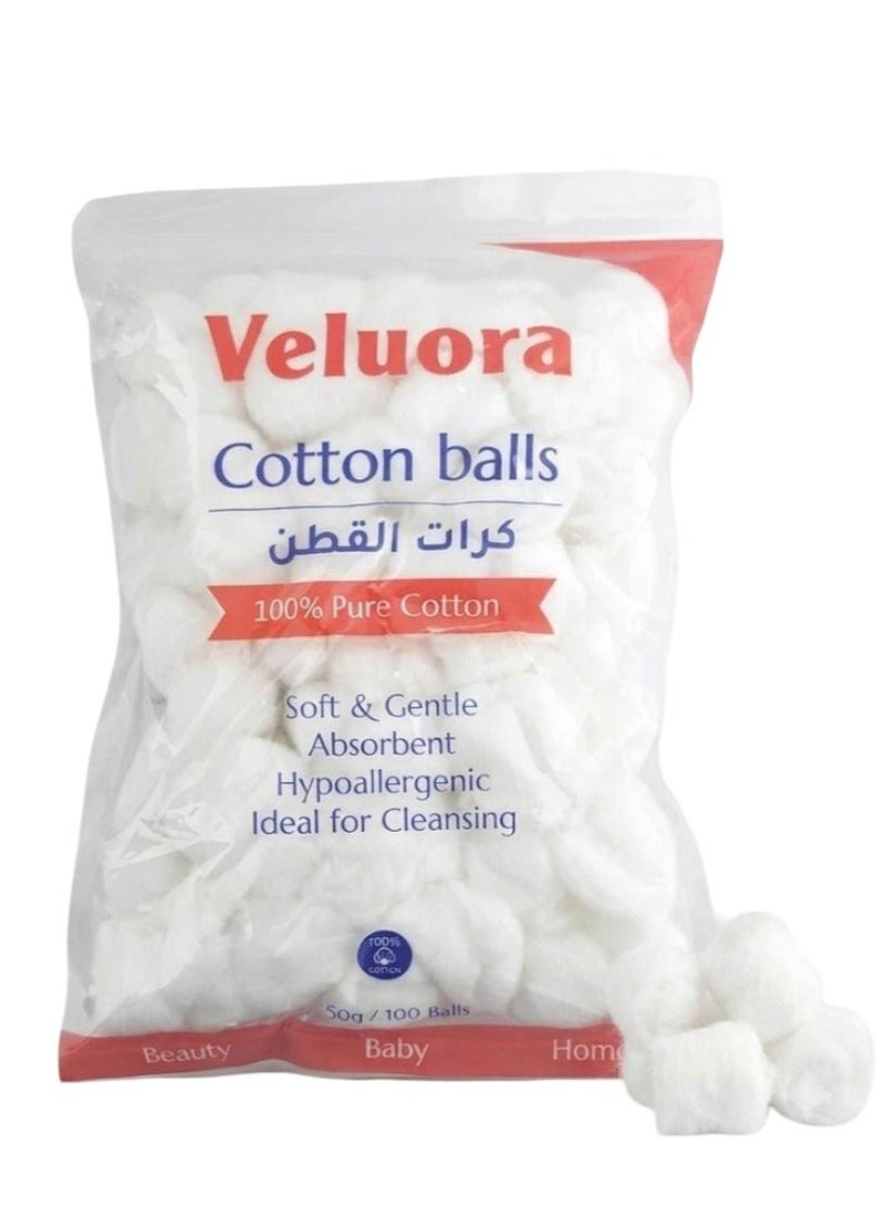 فيلورا كرات قطنية من فيلورا - 100 كرة - Image 1