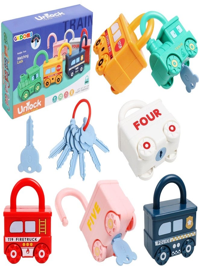 GKDOMS Montessori Learning Toys Sorting & Matching Locks and Keys Toddlers Sensory Car Activity Fine Motor Toy, Birthday New Year Valentine's Gifts Back to School Stuffers for Kids Age 2-5 Years - Image 1