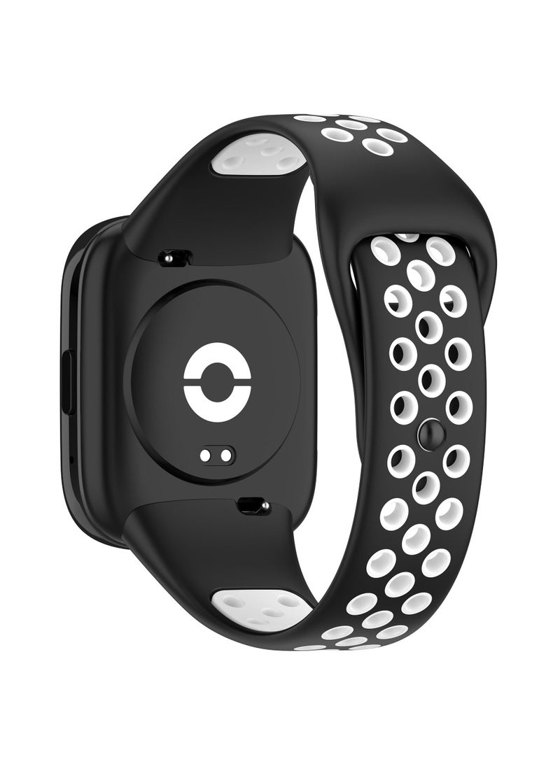 قطعة واحدة من سوار الساعة لساعة Redmi watch3 lite/Redmi watch3 حزام نشط أسود/أبيض - Image 2