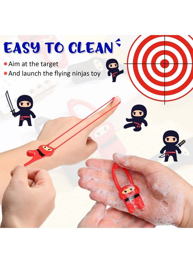 Skylety 24 قطعة من ألعاب النينجا المرنة الطائرة - مقلاع نينجا مرن بالأحمر والأسود - ألعاب مقلاع نينجا مضحكة للأطفال في حفلات عيد الميلاد - Image 5