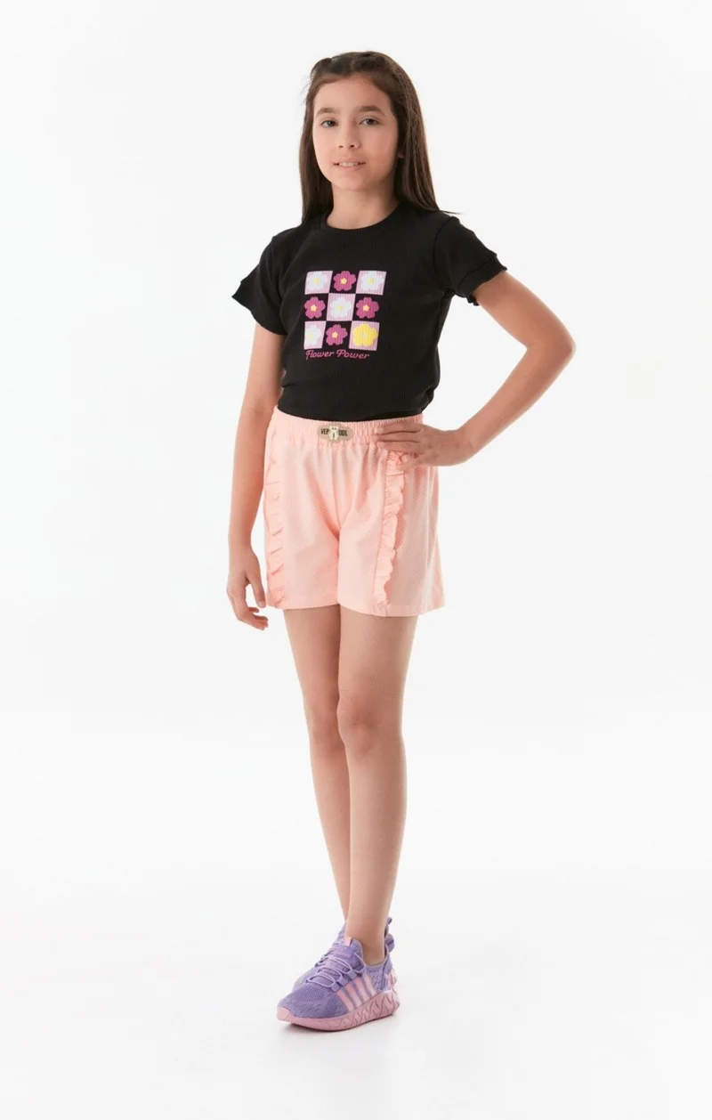 FullaModa Polka Dot Girls' Shorts with Elastic Waist